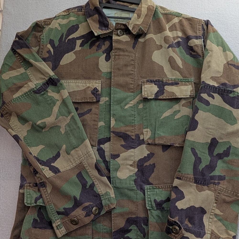 US Military ARMY BDU Combat Men's Large Woodland Camo Uniform DLA100